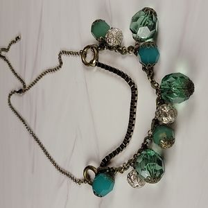 Green crystal statement necklace